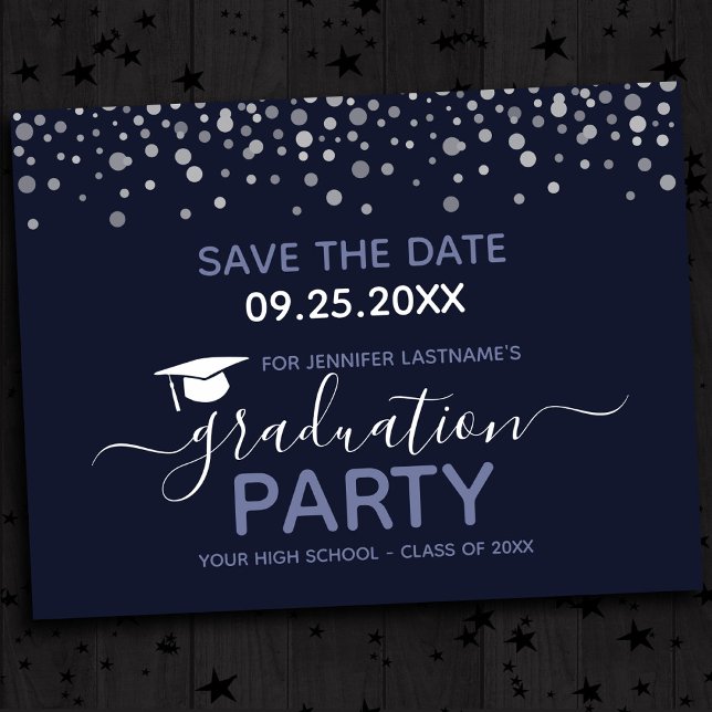 Einladung der Graduiertengruppe Save the Date Postkarte (Von Creator hochgeladen)