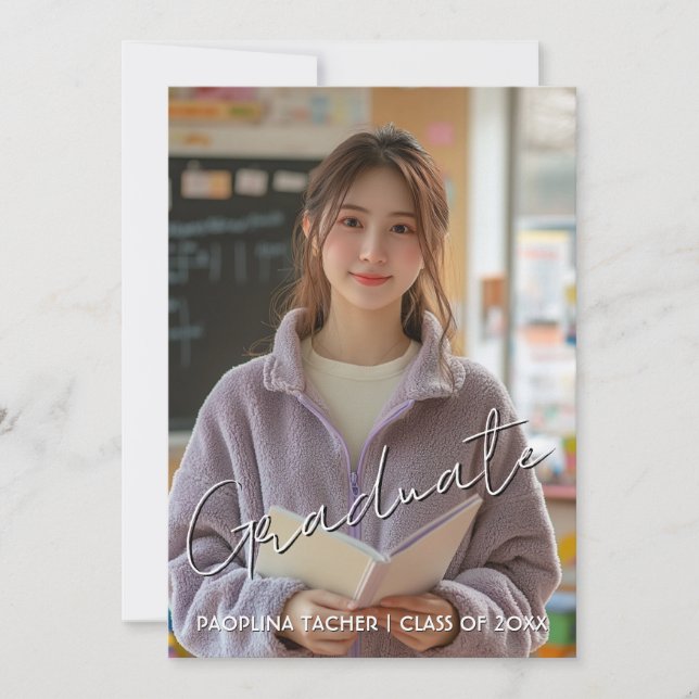 Einladung der Graduierungspartei zur Postkarte (Vorderseite)