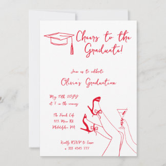 Einladung der handgezeichneten Graduierungspartei