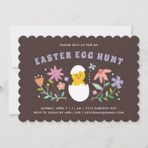 Einladung der Hatched Floral Oaster Egg - Braun