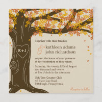 Einladung der Hochzeit im Herbst Oak Tree