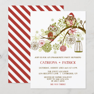 Einladung der "Holiday Owls Floral Engagement Part