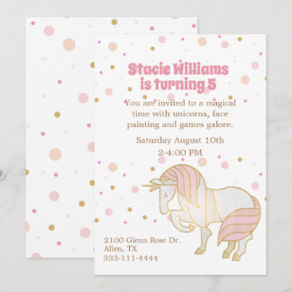 Einladung der hübschen Unicorn Girl zum Geburtstag