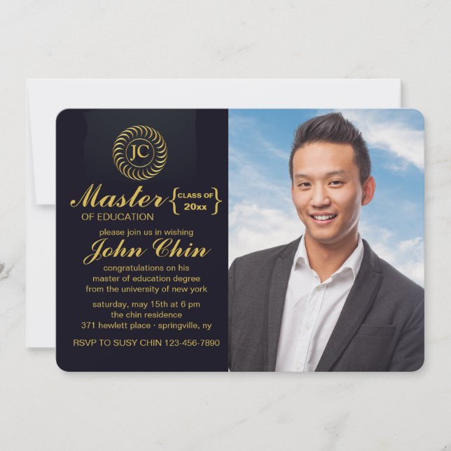 Einladung der Inspirierten Foto Graduation Party (Vorderseite)