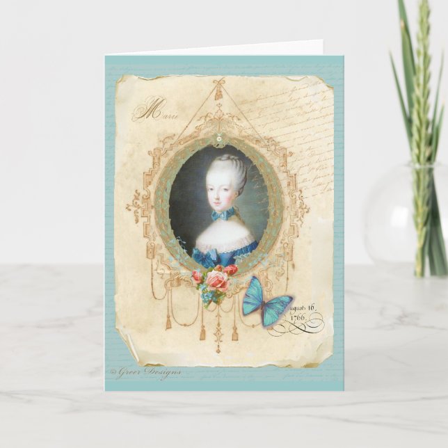 Einladung der jungen Königin Marie Antoinette-Card (Vorderseite)