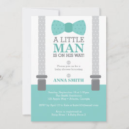 Einladung der kleinen Babydusche, Aquamarin blau,