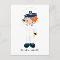 Einladung der kleinen Marine Boy Nautical Birthday