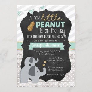Einladung der kleinen Peanut-Babydusche