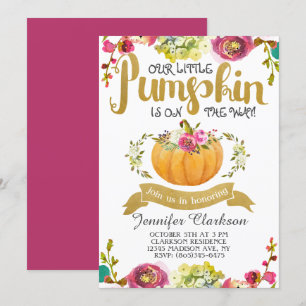 Einladung der kleinen Pumpkin Baby Dusche