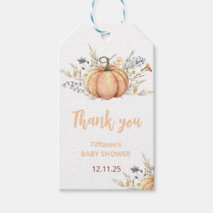 Einladung der kleinen Pumpkin Baby Dusche Herbst Geschenkanhänger