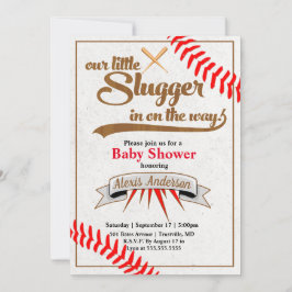 Einladung der kleinen Slugger Baseball Baby Dusche