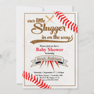 Einladung der kleinen Slugger Baseball Baby Dusche