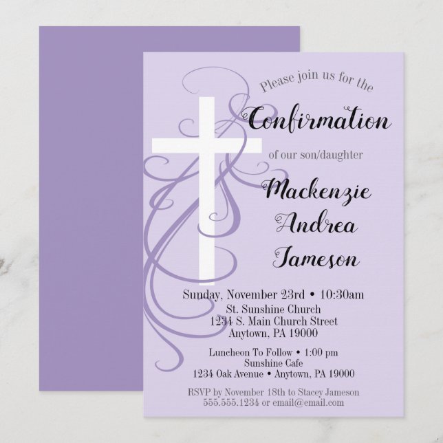 Einladung der Lavendelwirbelkreuzung (Vorne/Hinten)