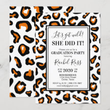 Einladung der Leopard Print Graduation Party