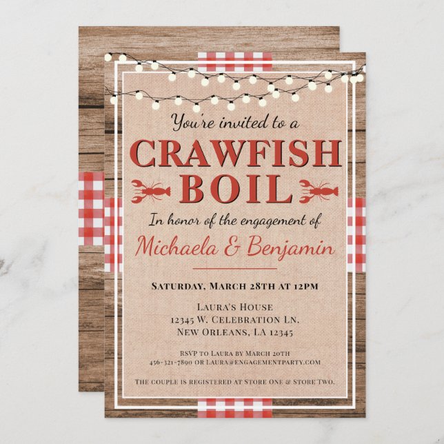 Einladung der Lobster-Gruppe "Crawfish Boil" (Vorne/Hinten)
