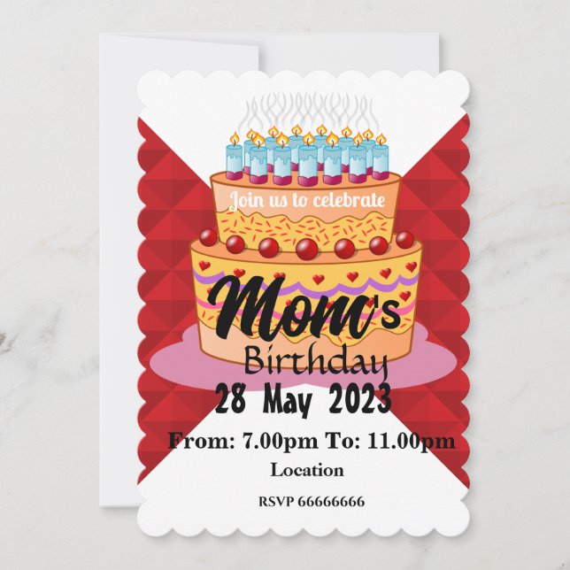 Einladung der Mama zum Geburtstag (Vorderseite)