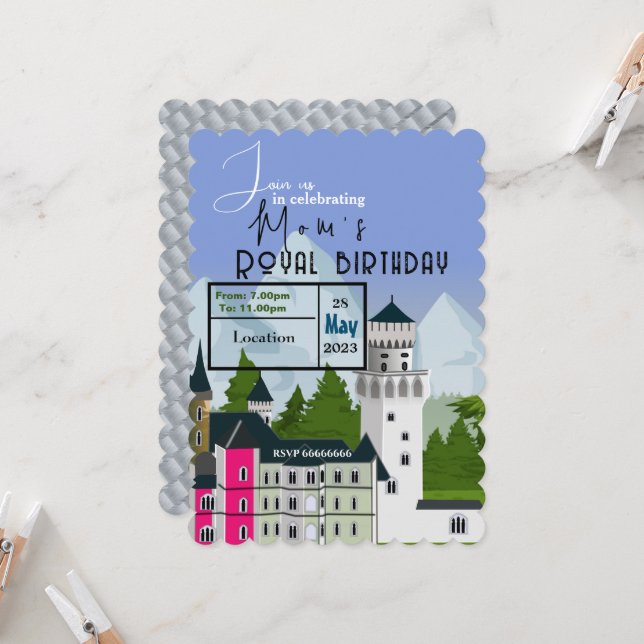 Einladung der Mama zum Königstag (Vorderseite/Rückseite Beispiel)