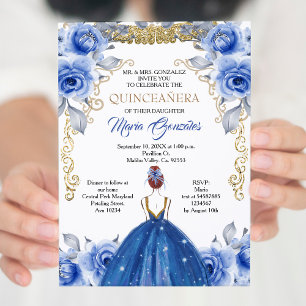 Einladung der Marine Blue Quinceanera