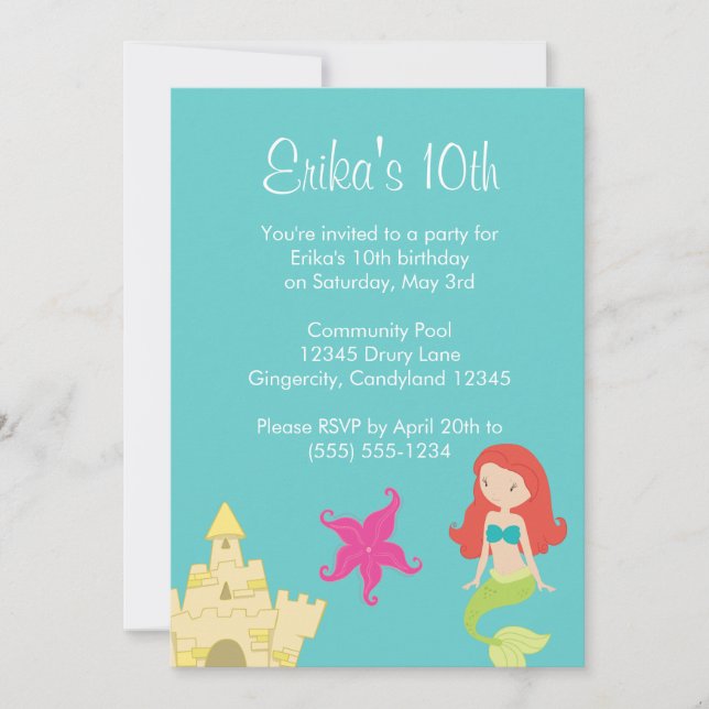 Einladung der Meerjungfrau-Meerjungfrau (Vorderseite)