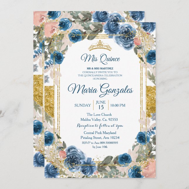 Einladung der mexikanischen Marine Charra Quincean (Vorne/Hinten)