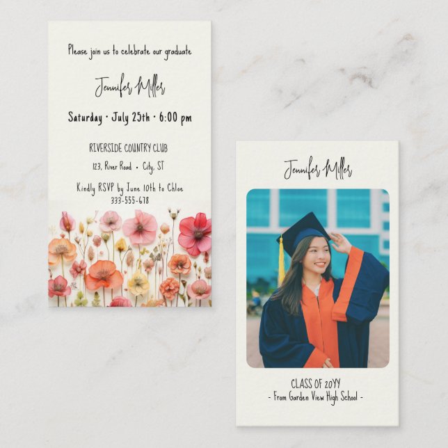 Einladung der Mini Graduierungspartei (Vorne/Hinten)