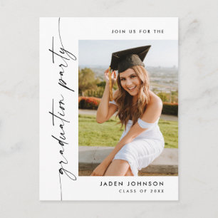 Einladung der Modernen FOTO Graduation Party Postkarte