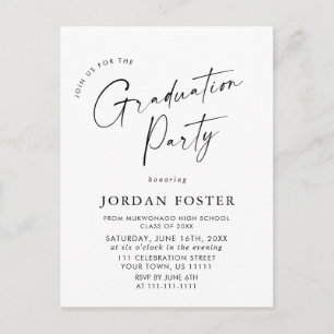 Einladung der Modernen FOTO Graduation Party Postkarte
