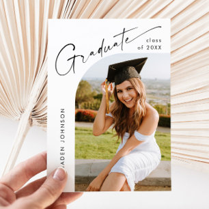 Einladung der Modernen FOTO Graduation Party Postkarte