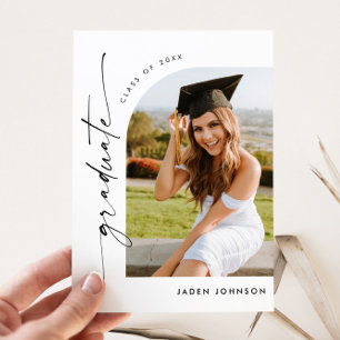 Einladung der Modernen FOTO Graduation Party Postkarte