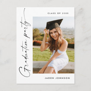 Einladung der Modernen FOTO Graduation Party Postkarte