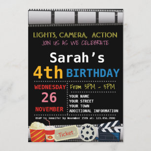 EINLADUNG DER MOVIE BIRTHDAY