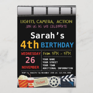 EINLADUNG DER MOVIE BIRTHDAY