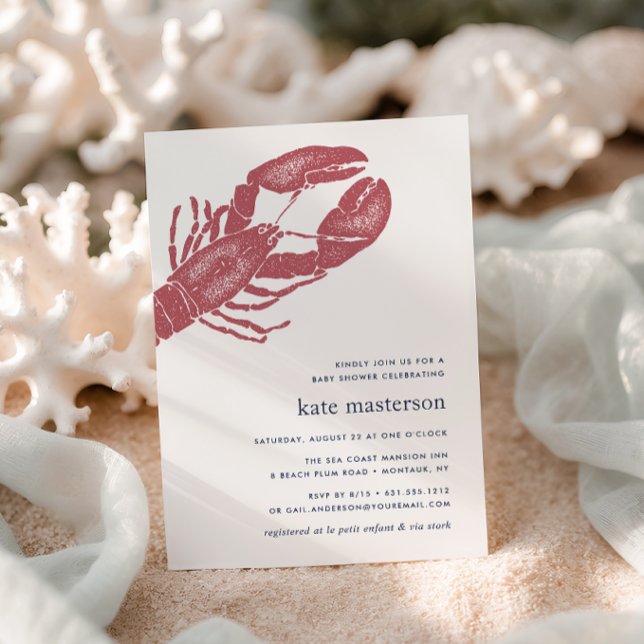 Einladung der Nautic Hummer Baby Dusche (Von Creator hochgeladen)