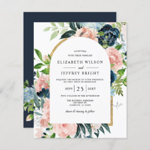 Einladung der Navy Blush Arched Wedding