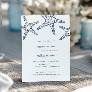 Einladung der "Navy & White Starfish Engagement Pa