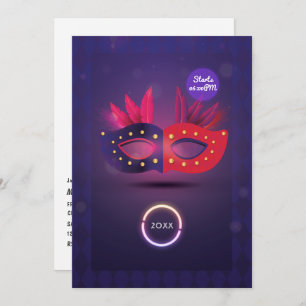 Einladung der Neo Masquerade Mask Graduation Party