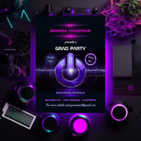 Einladung der Neon DJ Music Graduation Party