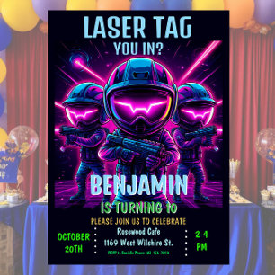 Einladung der Neon Laser Tag Geburtstagspartei