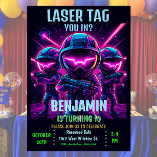 Einladung der Neon Laser Tag Geburtstagspartei