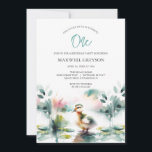 Einladung der niedlichen Wasserfarbenente Kid zum<br><div class="desc">Planen Sie ein Kindergeburtstag-Party mit einem glücklichen Ente-Geburtstagsthema? Diese Einladungen mit Aquarellenducken sind perfekt für die Feier Ihres kleinen niedlichen Geburtstags! Mit einem charmanten Entendesign und der Phrase "One Lucky Duck" in trendiger blauer Typografie sind diese Einladungen zum 1. Geburtstag ideal für Jungen, Geburtstagspartys von Zwillingen oder ein Jungen-Geburtstagsthema. Set...</div>