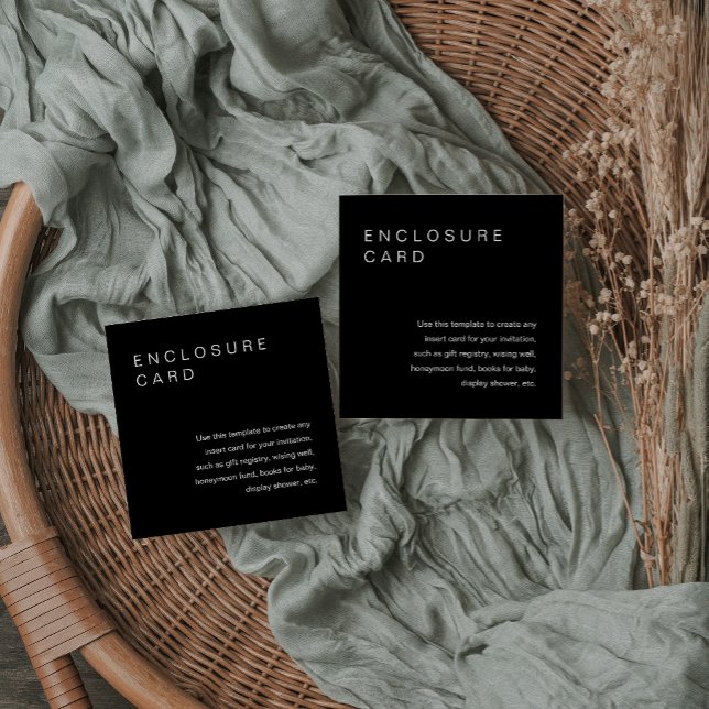 Einladung der NOIR-Minimalistischen Umschließkarte (Von Creator hochgeladen)