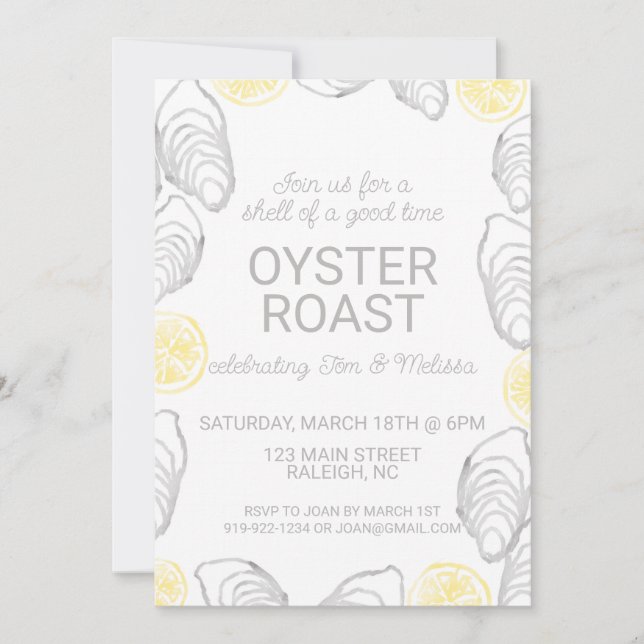 Einladung der Oyster Roast Engagement Party (Vorderseite)