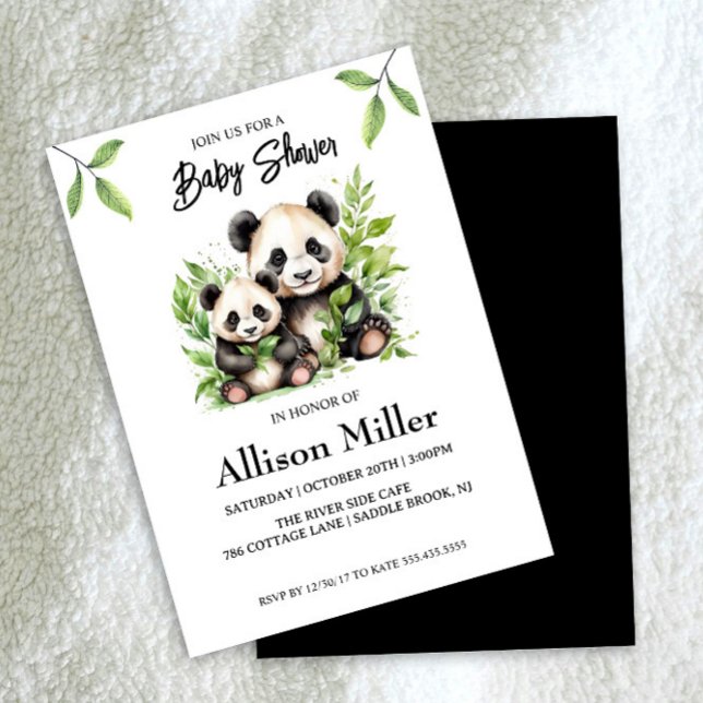 Einladung der Panda Baby Shower (Von Creator hochgeladen)