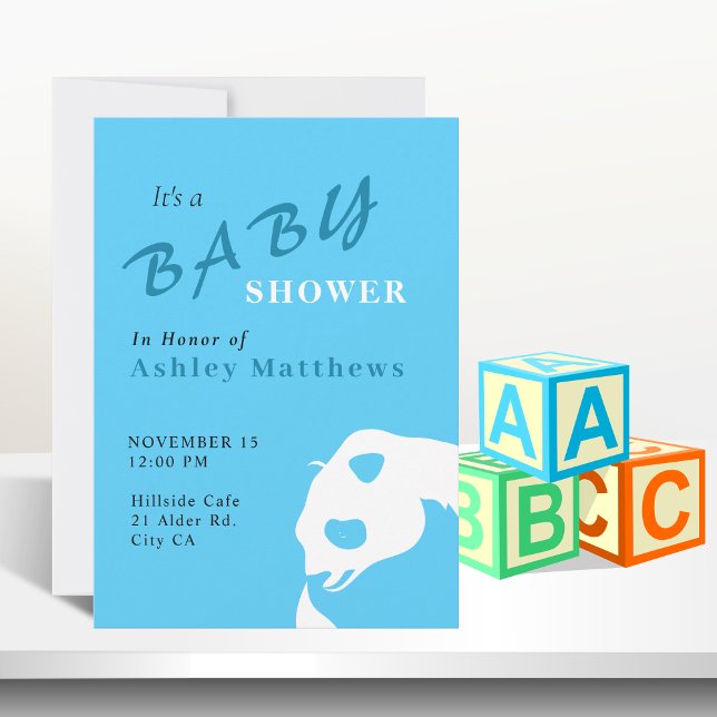 Einladung der Panda Bear Baby Boy Shower (Von Creator hochgeladen)