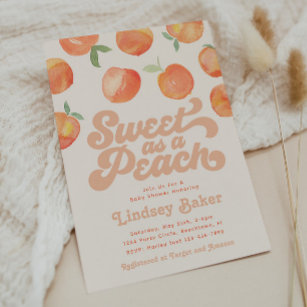 Einladung der Peach Baby Dusche   Kleiner Pfirsich
