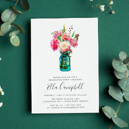 Einladung der Peony Bouquet Graduation Party