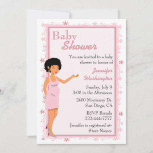 Einladung der Pink African American Baby Shower