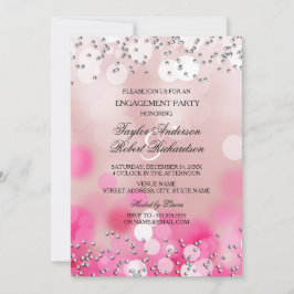 Einladung der Pink Sparkle Lights Engagement Party