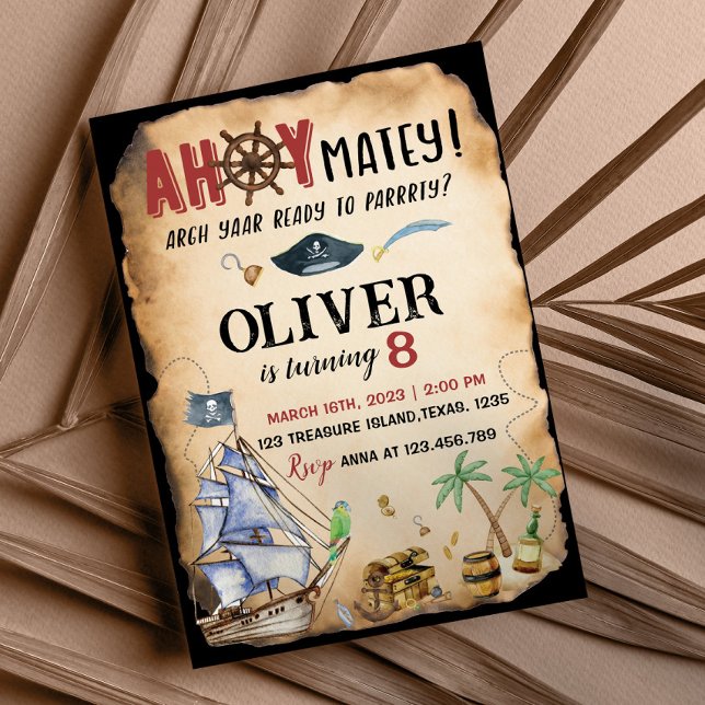 Einladung der Pirate Birthday Party (Von Creator hochgeladen)