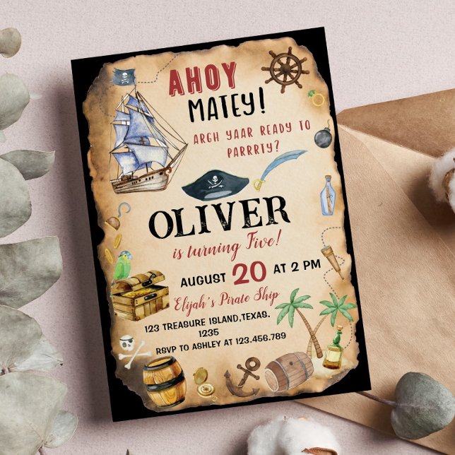 Einladung der Pirate Birthday Party (Von Creator hochgeladen)